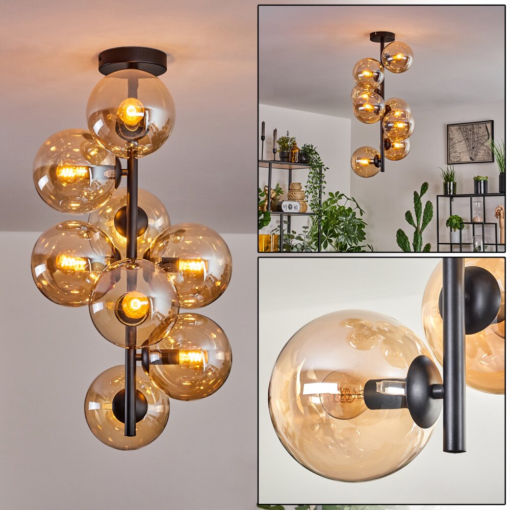 Gastor Deckenleuchte Glas 15 cm Bernsteinfarben, 8-flammig main product photo