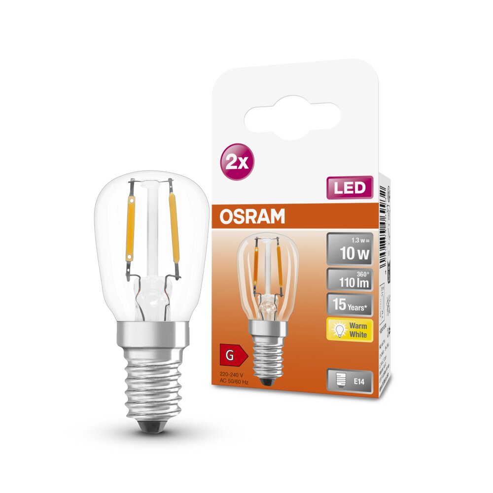 OSRAM 2er Set LED Special E14 1,3 Watt 2700 Kelvin 110 Lumen main product photo