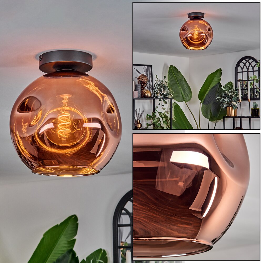 Ripoll Deckenleuchte Glas 25 cm Kupferfarben, 1-flammig main product photo
