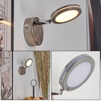 Sarnadinha Wandleuchte LED Nickel-Matt, 1-flammig