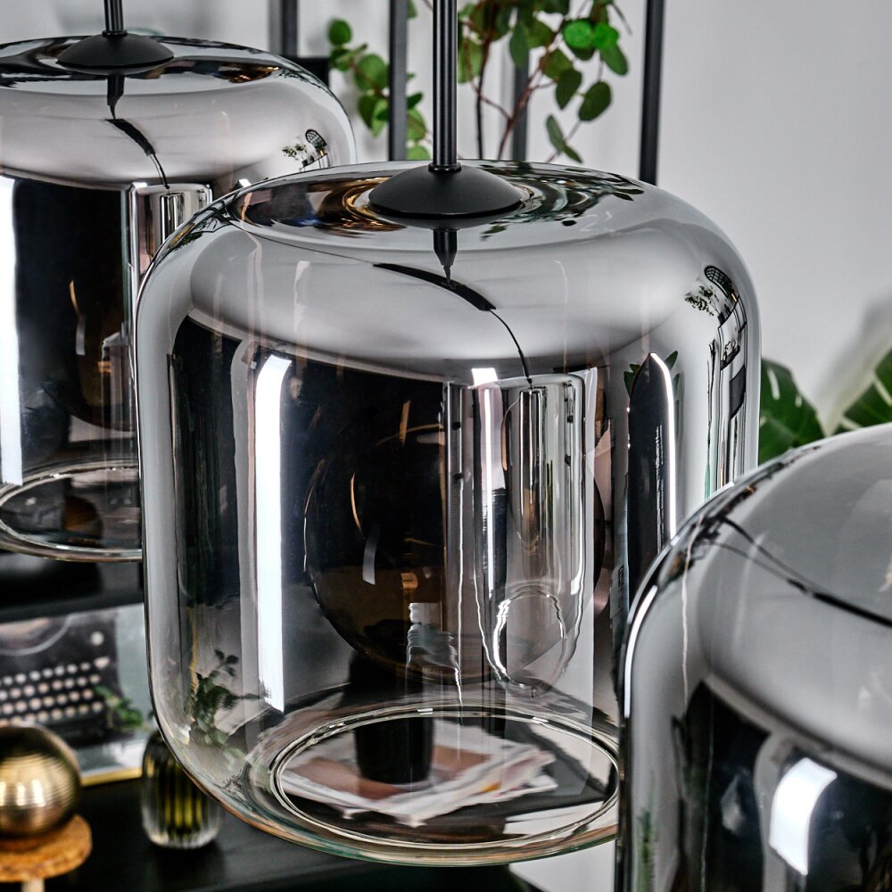 Lauden Hängeleuchte Glas 25 cm Chrom, Klar, 4-flammig