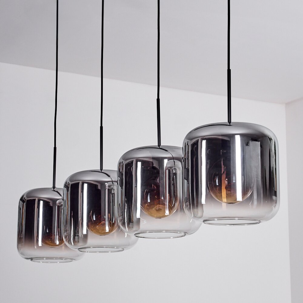 Lauden Hängeleuchte Glas 25 cm Chrom, Klar, 4-flammig