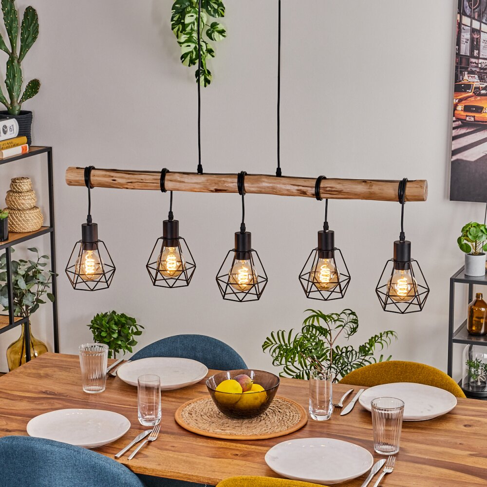 Yaak Hängeleuchte Naturfarben, Schwarz, 5-flammig main product photo