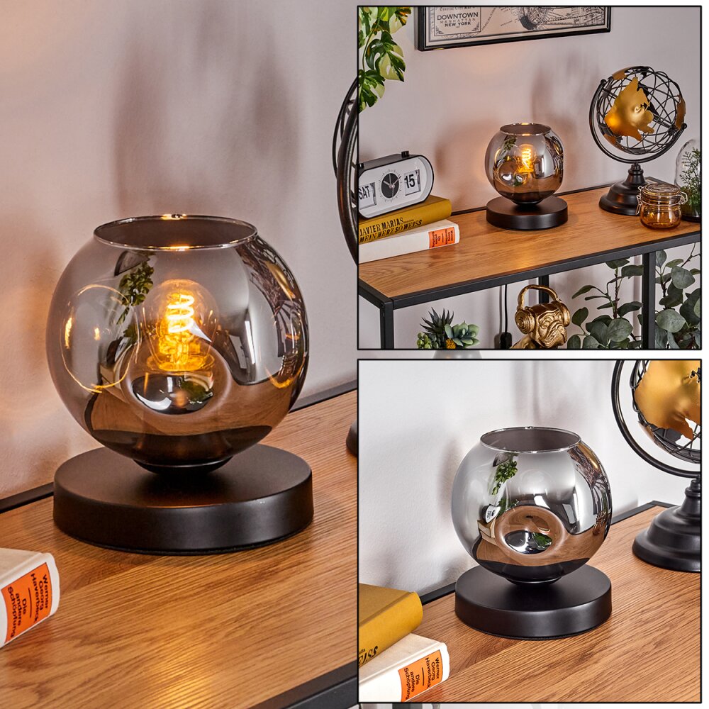 Ripoll Tischleuchte Glas 15 cm Schwarz, 1-flammig main product photo