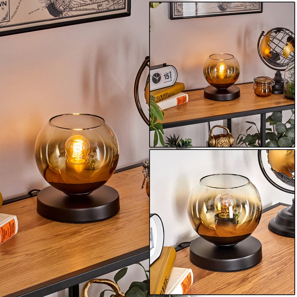 Koyoto Tischleuchte Glas 15 cm Schwarz, 1-flammig main product photo
