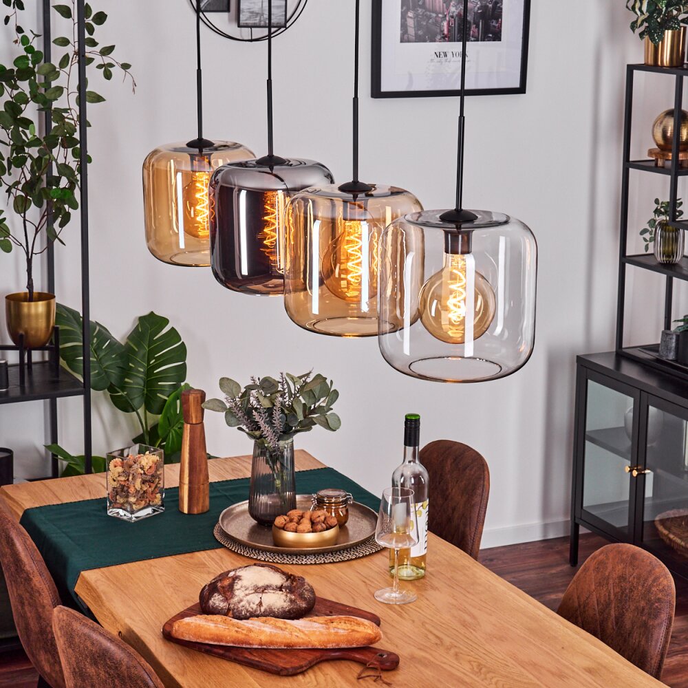 Lauden Hängeleuchte Glas 25 cm Schwarz, 4-flammig main product photo
