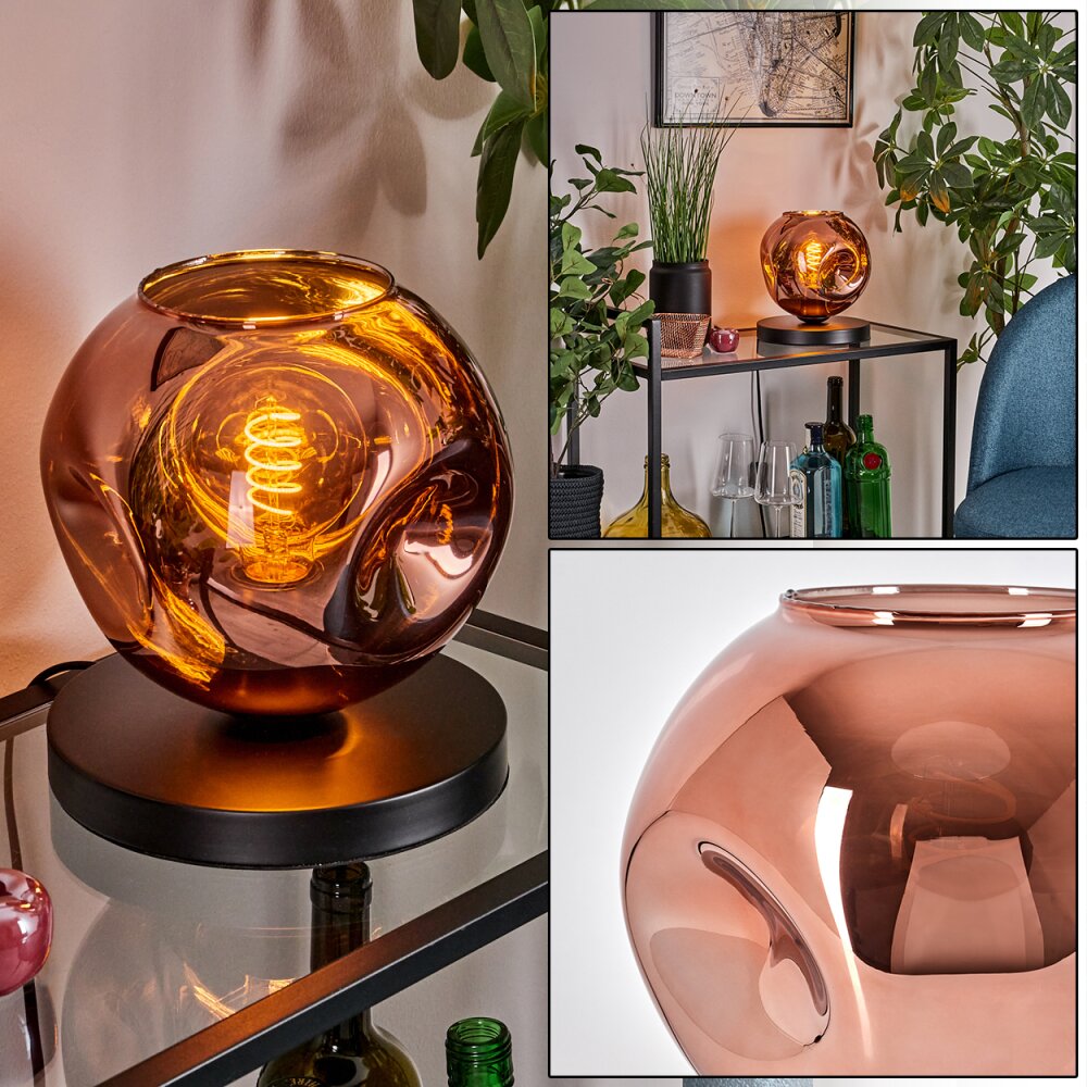 Apedo Tischleuchte Glas 20 cm Kupferfarben, 1-flammig main product photo