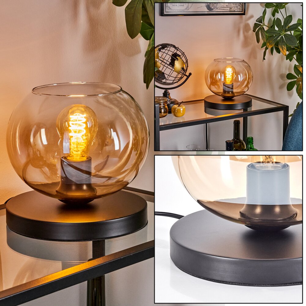 Apedo Tischleuchte Glas 20 cm Bernsteinfarben, Klar, 1-flammig main product photo