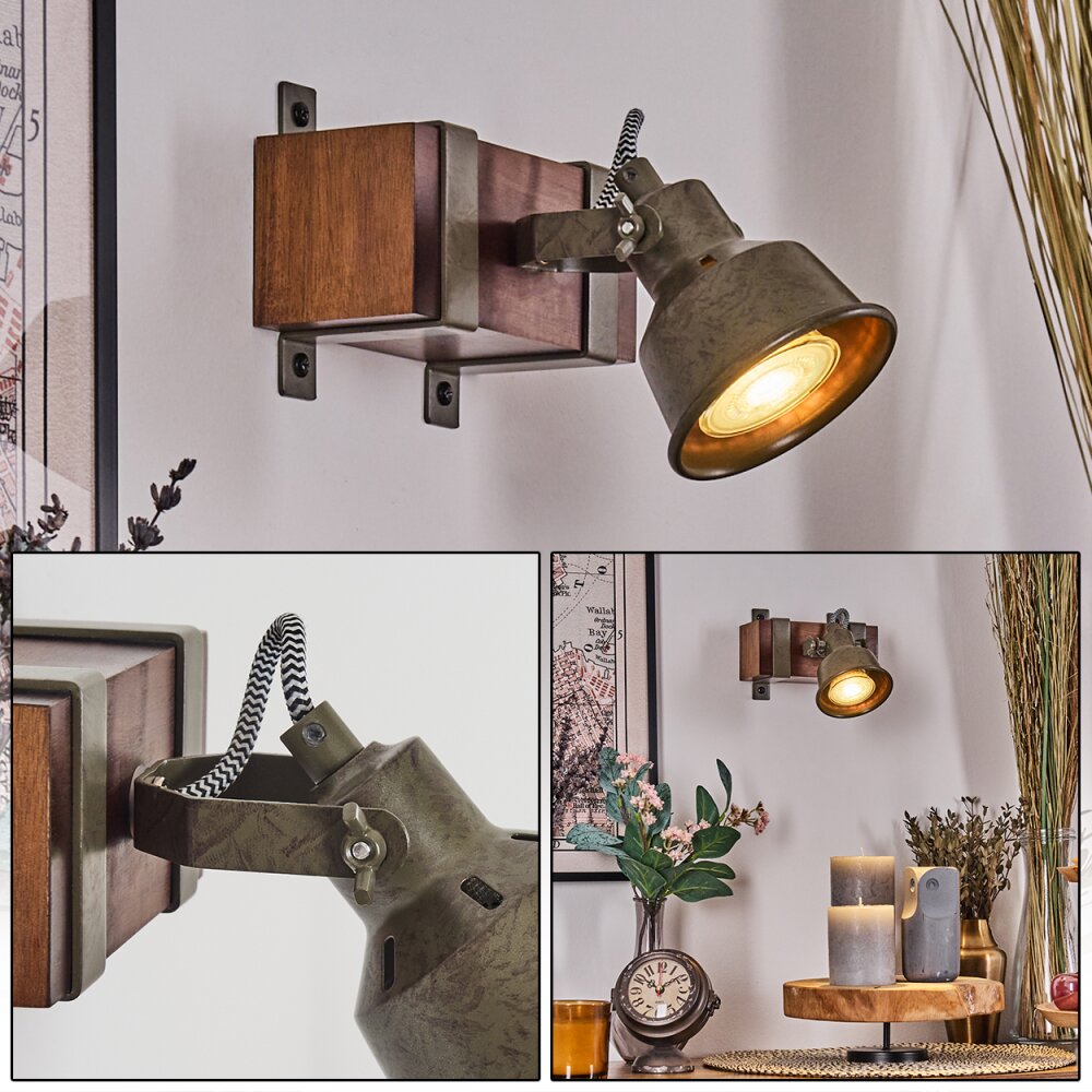 Pehefito Wandleuchte Dunkelbraun, Grau, Grün, 1-flammig main product photo