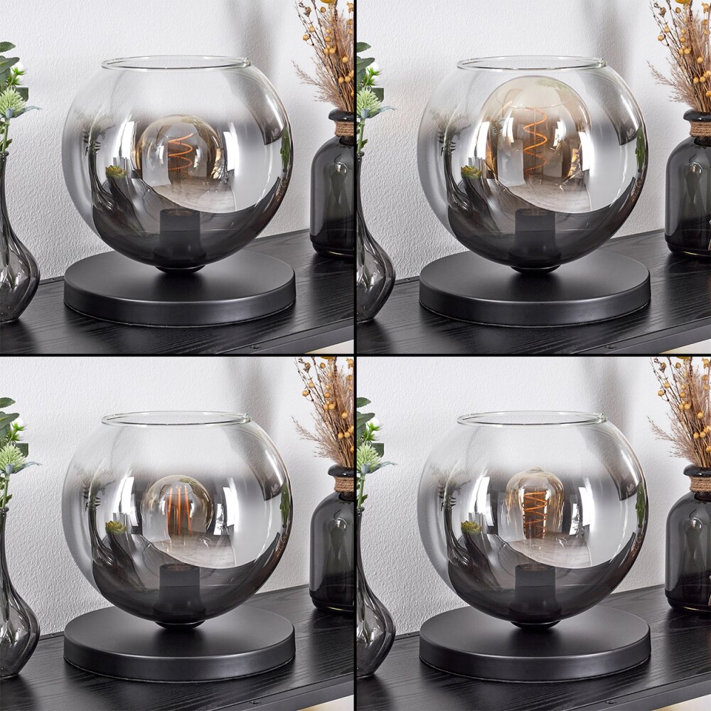 Koyoto Tischleuchte Glas 25cm Schwarz, 1-flammig