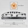 Ripoll Pendelleuchte Glas 20 cm Schwarz, 4-flammig