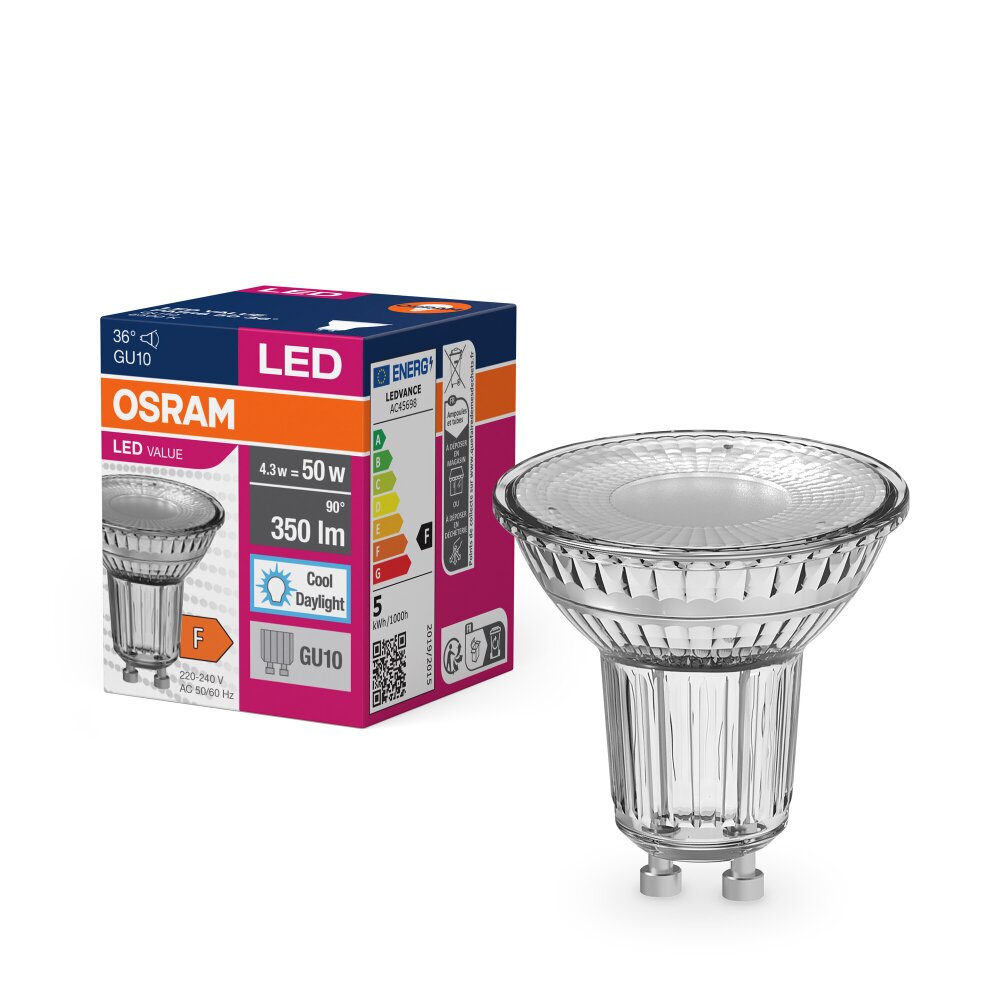 OSRAM LED Value GU10 4,3 Watt 350 Lumen 6500 Kelvin main product photo