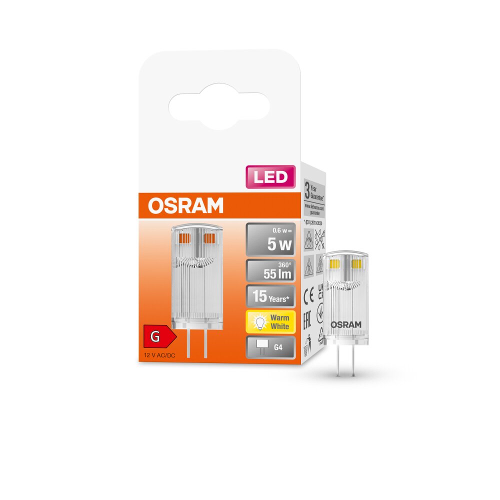 OSRAM LED PIN G4 0,6 Watt 55 Lumen 2700 Kelvin main product photo