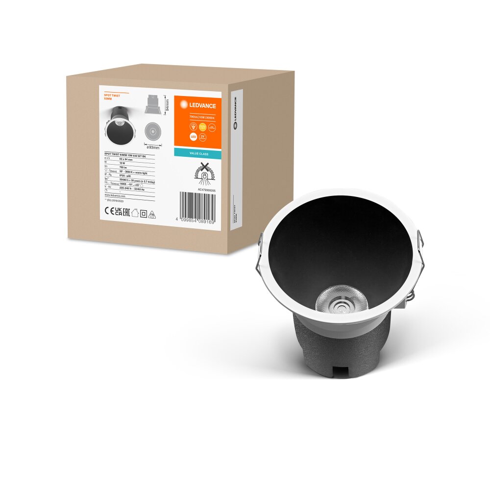 LEDVANCE Spot Twist Einbauleuchte Schwarz, Weiß, 1-flammig main product photo