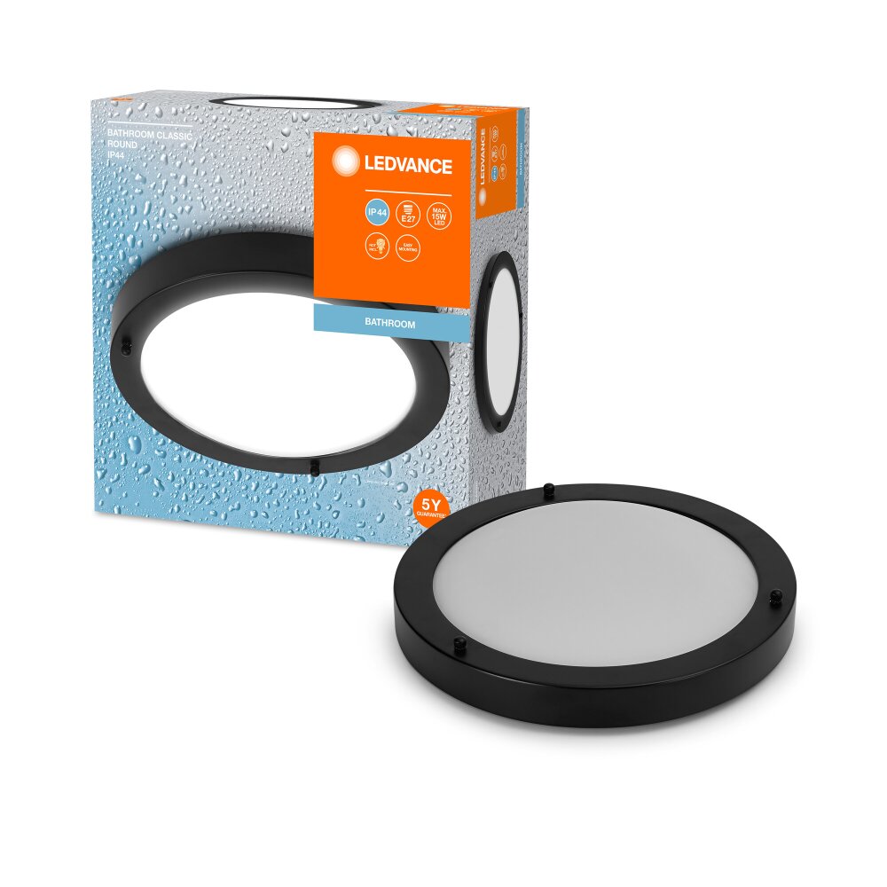 LEDVANCE Bathroom Badleuchte Schwarz, 1-flammig main product photo