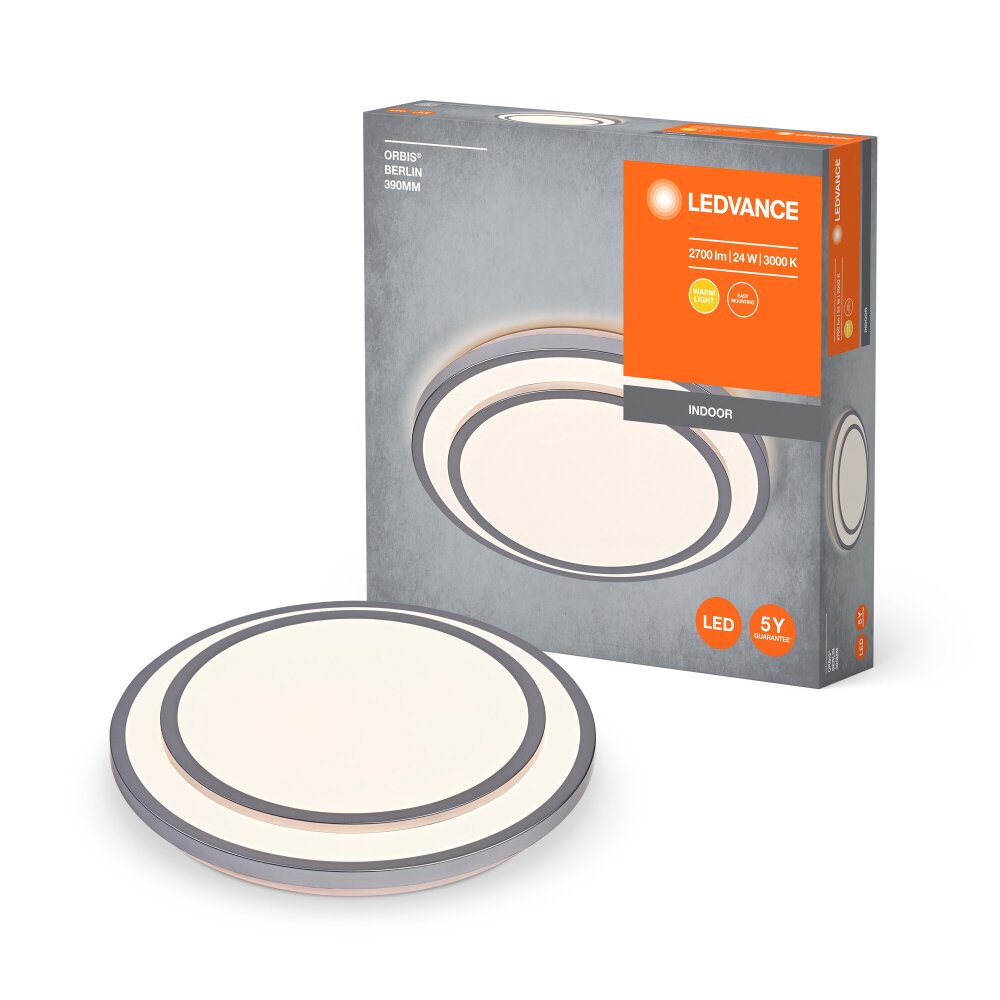 LEDVANCE Orbis Deckenleuchte Silber, 1-flammig main product photo
