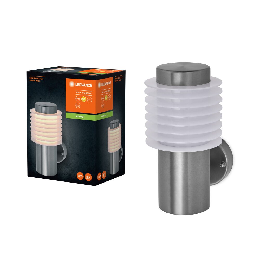 LEDVANCE Endura Wandleuchte Stahl gebürstet, 1-flammig main product photo