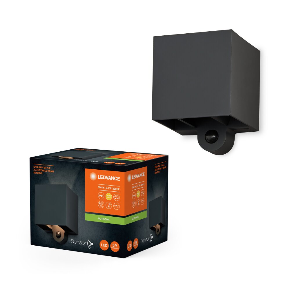 LEDVANCE Endura Außenwandleuchte Grau, 1-flammig main product photo