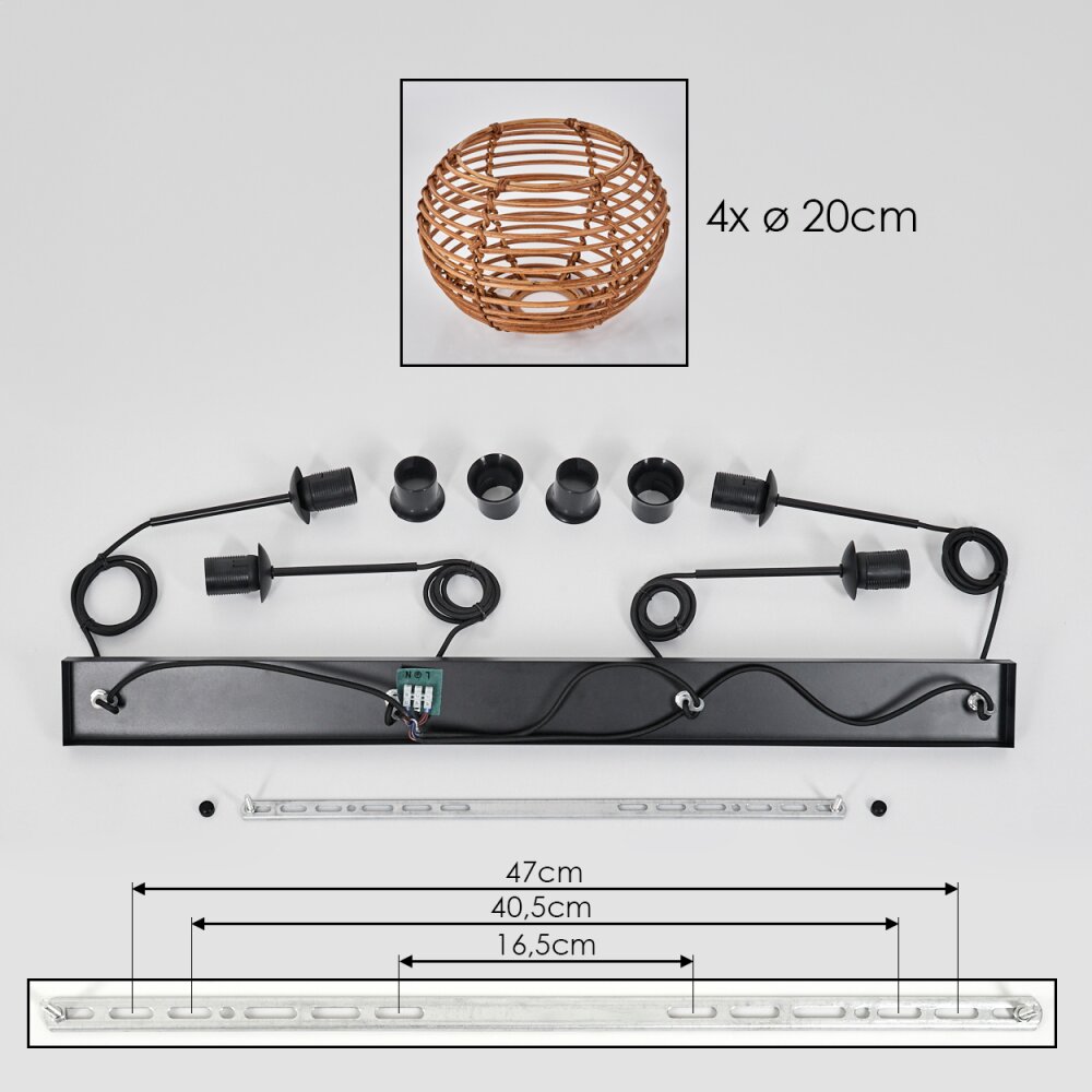Mulstrand Pendelleuchte 20cm Naturfarben, 4-flammig