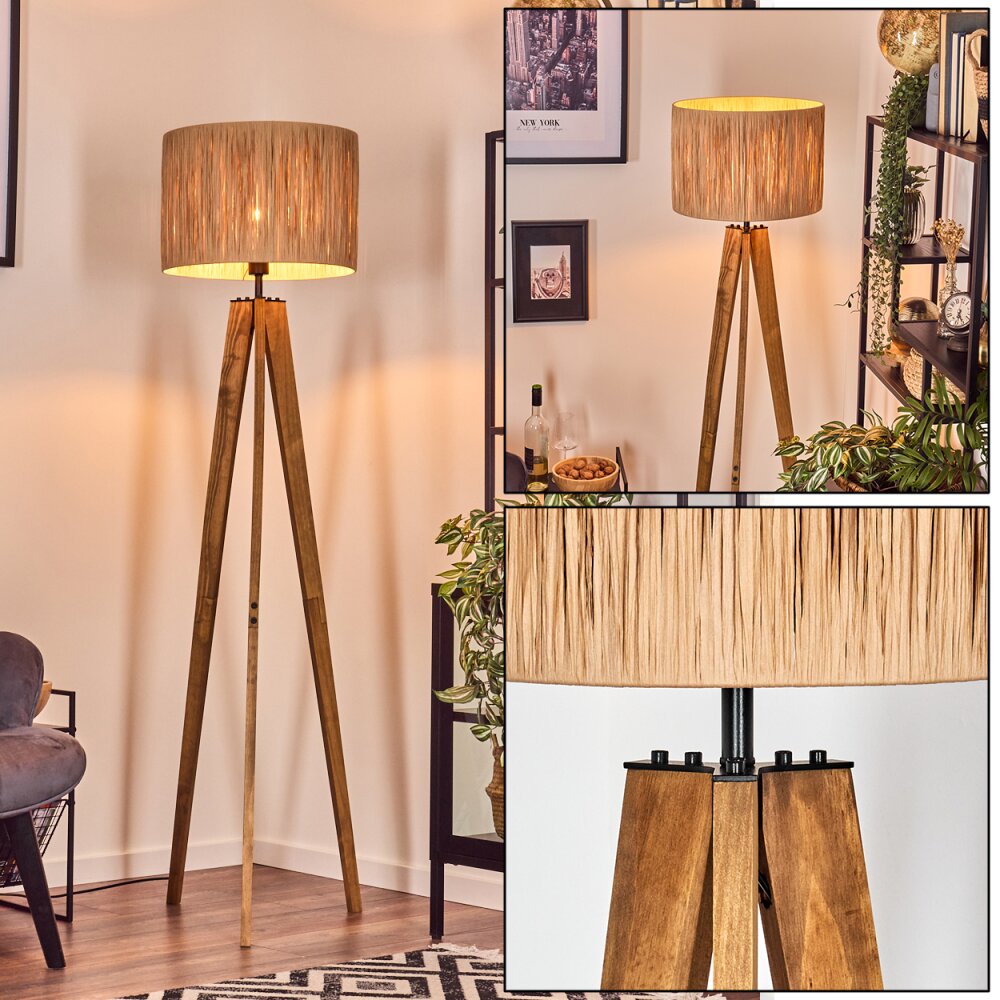 Granja Stehleuchte Naturfarben, Schwarz, 1-flammig main product photo