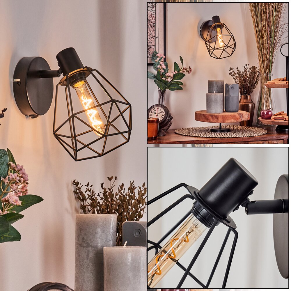 Yaak Wandleuchte Schwarz, 1-flammig main product photo