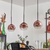 Ripoll Pendelleuchte Glas 15 cm Klar, Kupferfarben, 3-flammig