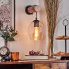 Vevino Wandleuchte Glas 15cm Naturfarben, Schwarz, 1-flammig