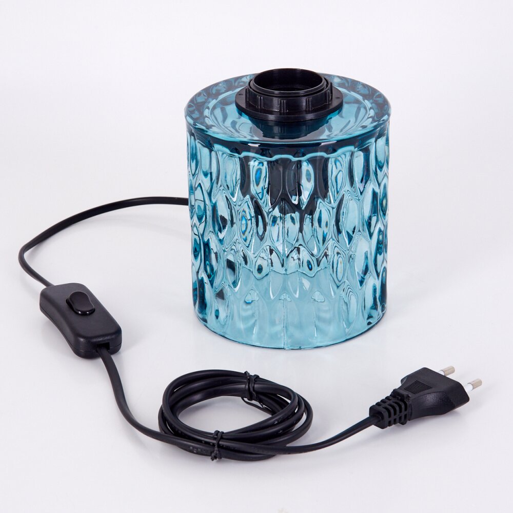Sonhim Tischleuchte Glas 11 cm Blau, Schwarz, 1-flammig
