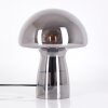 Pilzlampe Almagre Tischleuchte Glas 18cm Schwarz, 1-flammig