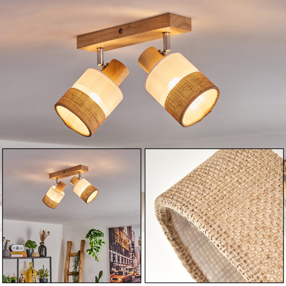 Fallhagen Deckenleuchte Chrom, Naturfarben, 2-flammig main product photo