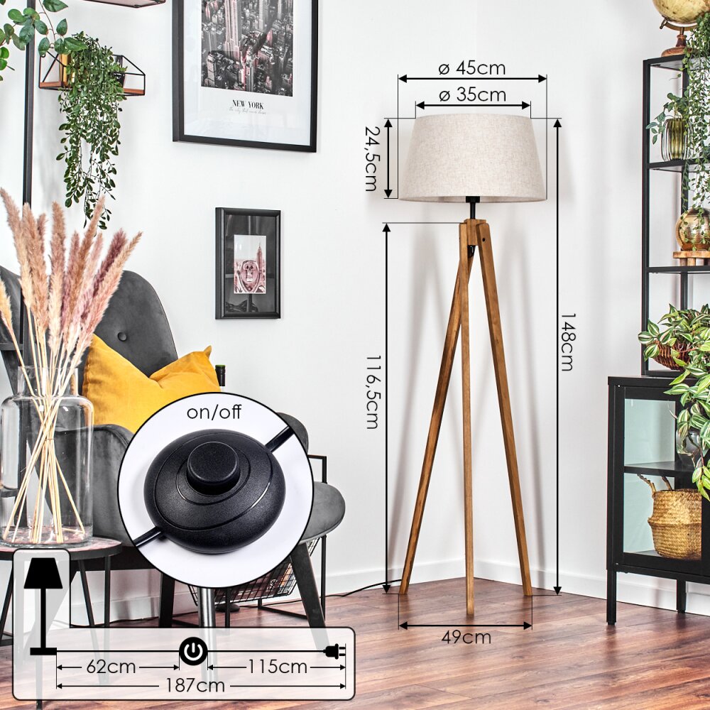 Bassagoda Stehleuchte 45 cm Naturfarben, 1-flammig
