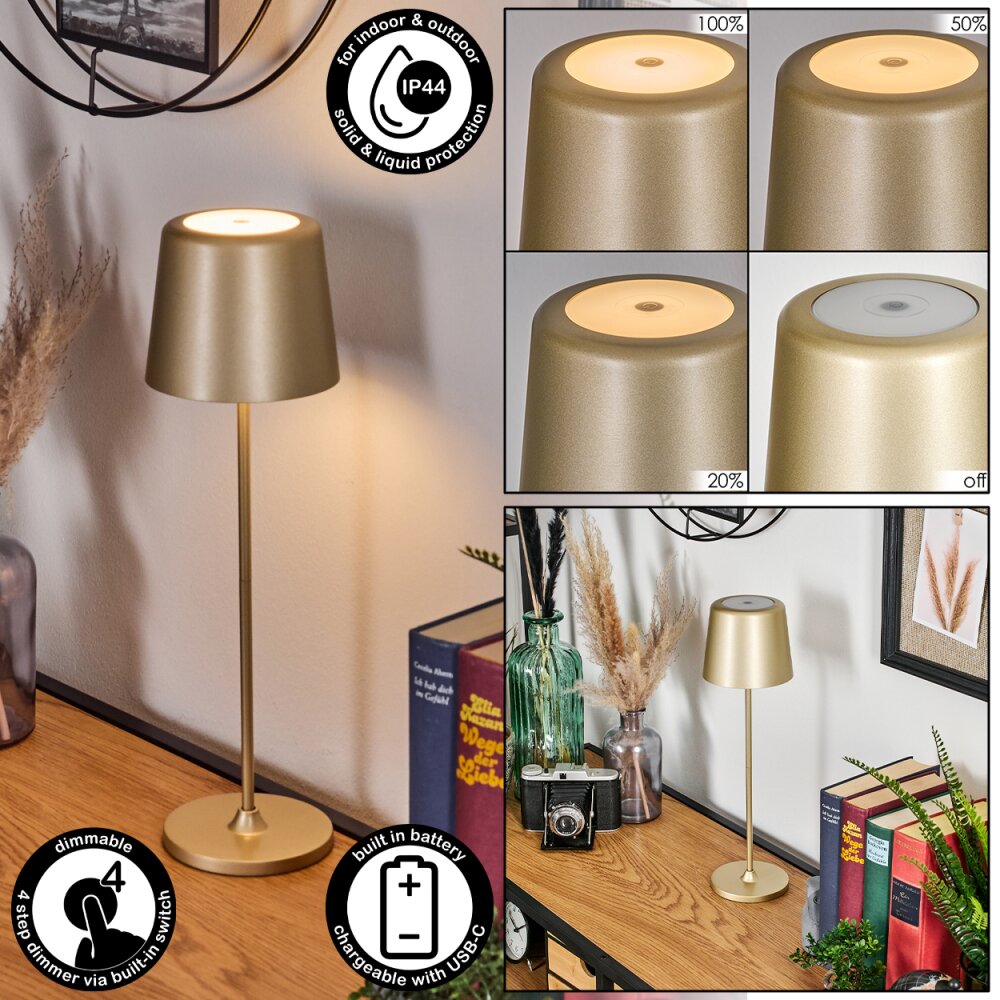 Belece Tischleuchte LED Gold, 1-flammig main product photo