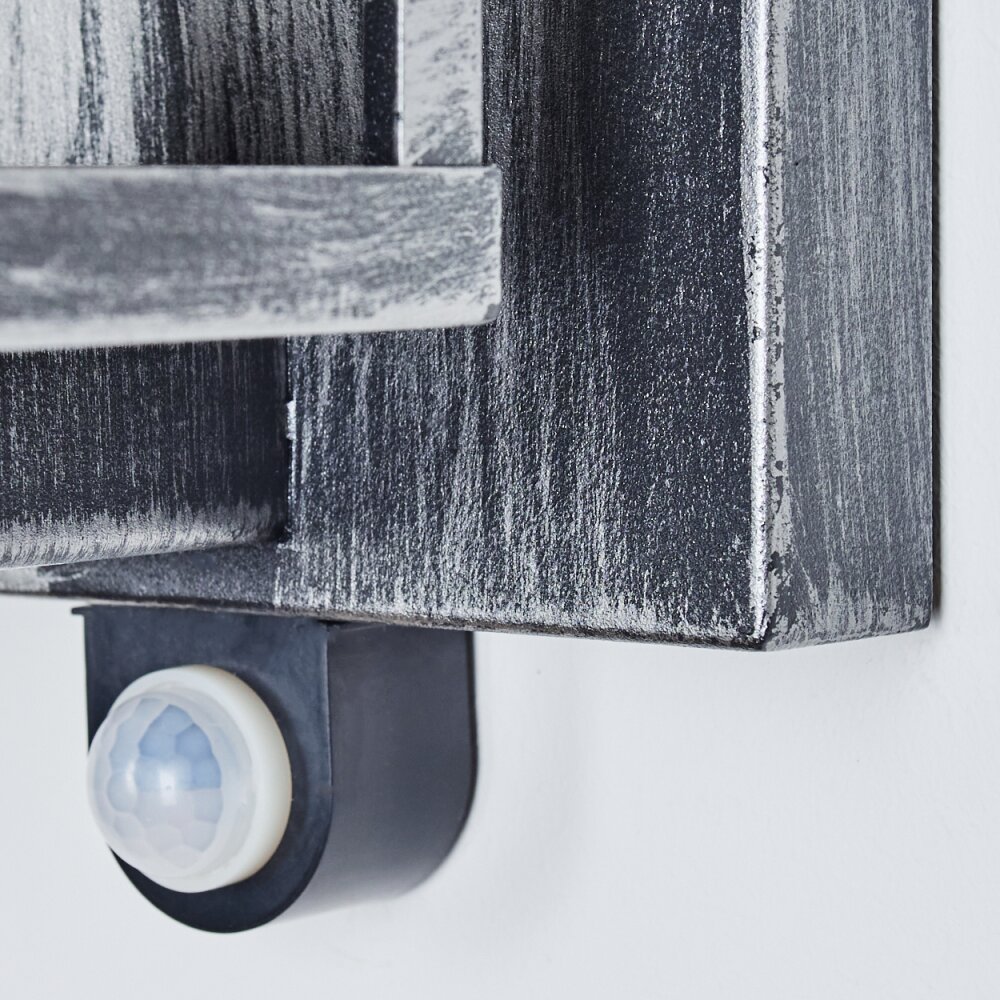 Portalis Aussenwandleuchte Schwarz, Silber, 1-flammig, Bewegungsmelder