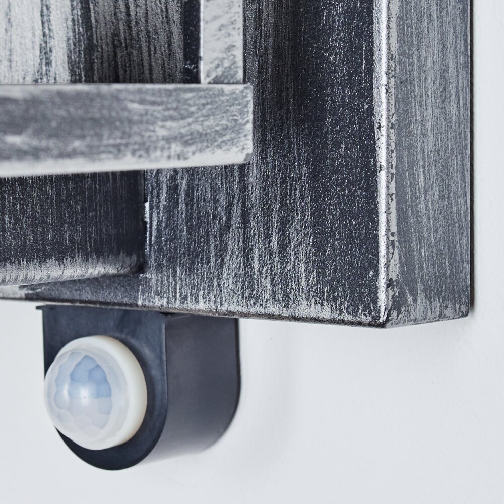 Portalis Außenwandleuchte Schwarz, Silber, 1-flammig, Bewegungsmelder