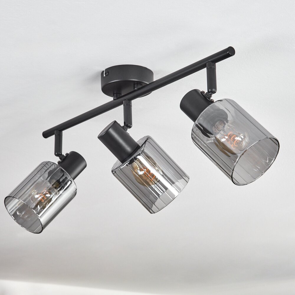 Aggebo Deckenleuchte Glas 8 cm Schwarz, 3-flammig