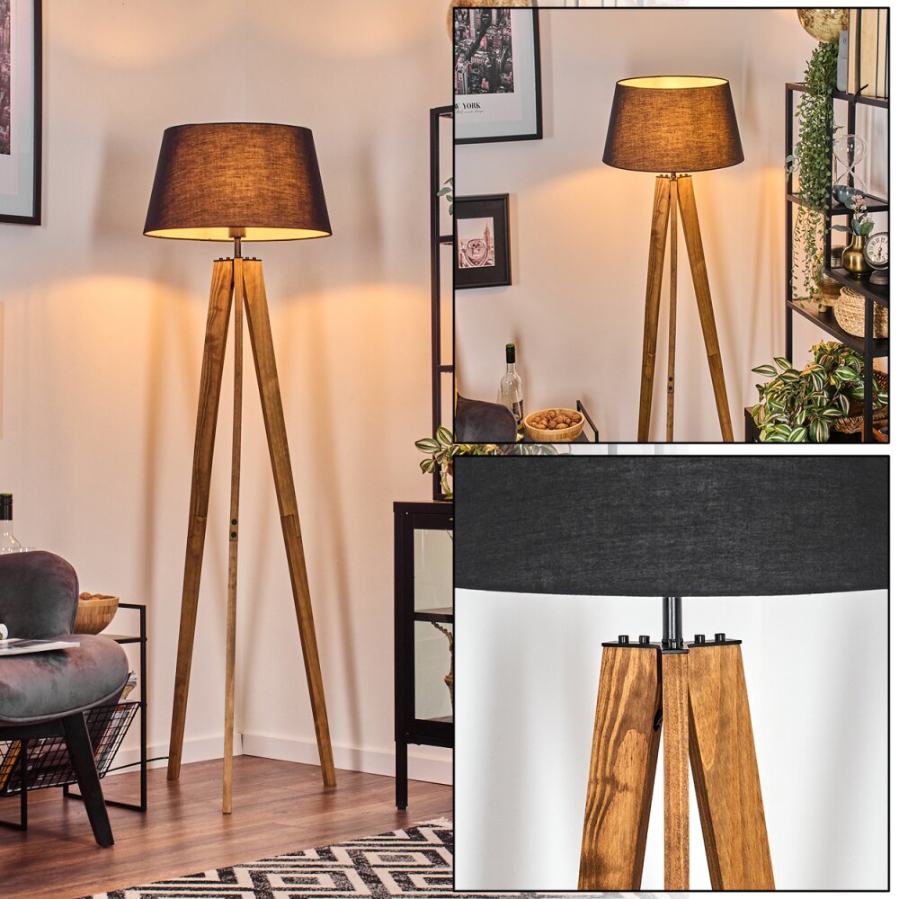 Bassagoda Stehleuchte 45 cm Naturfarben, Schwarz, 1-flammig main product photo