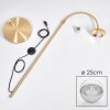 Koyoto Bogenlampe Glas 25 cm Messing, 1-flammig