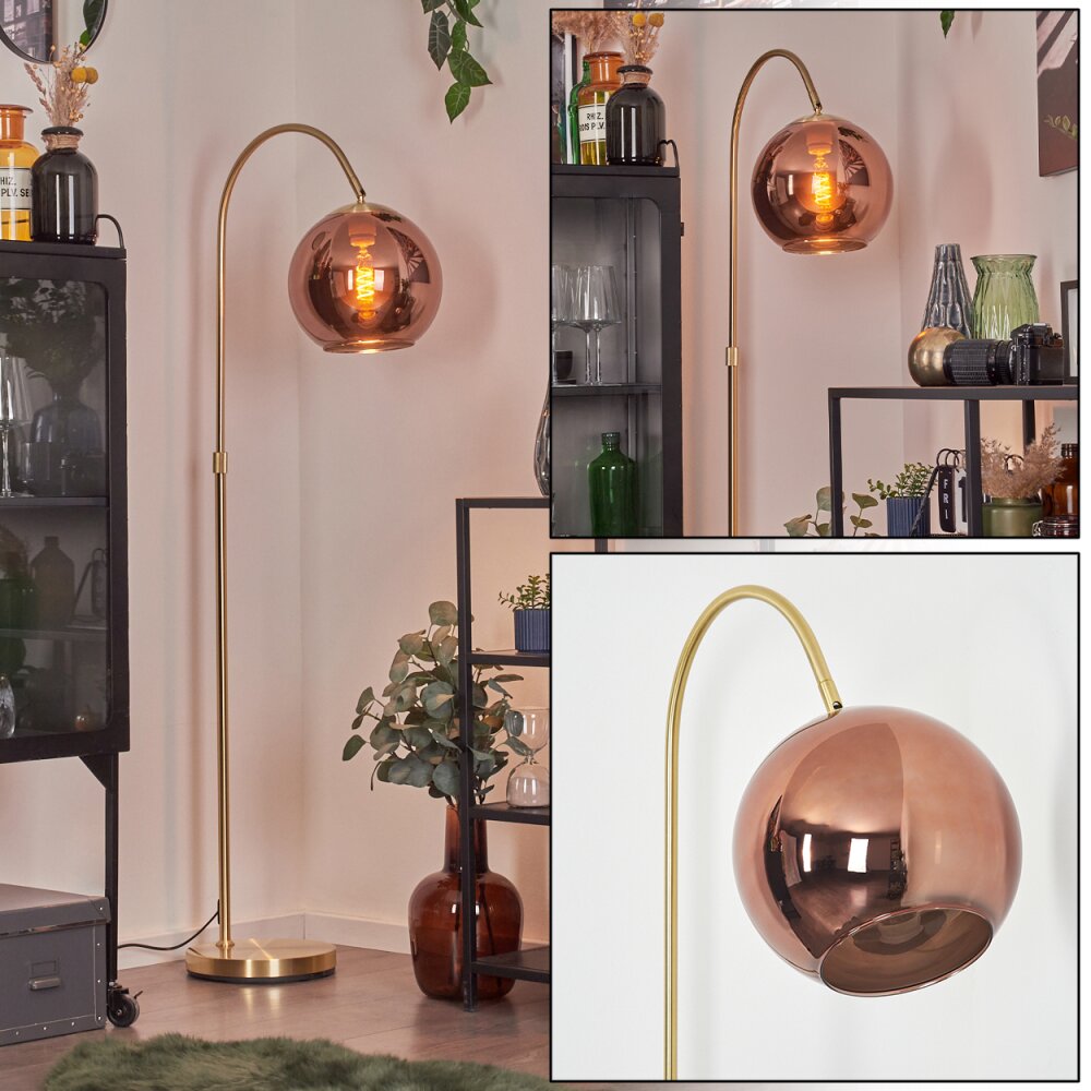 Koyoto Stehleuchte Glas 25 cm Messing, 1-flammig main product photo