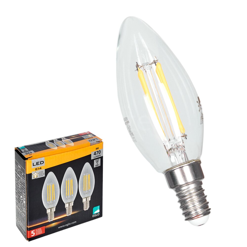 LED Leuchtmittel E14 2700K 4W 470lm Kerze 3-er main product photo