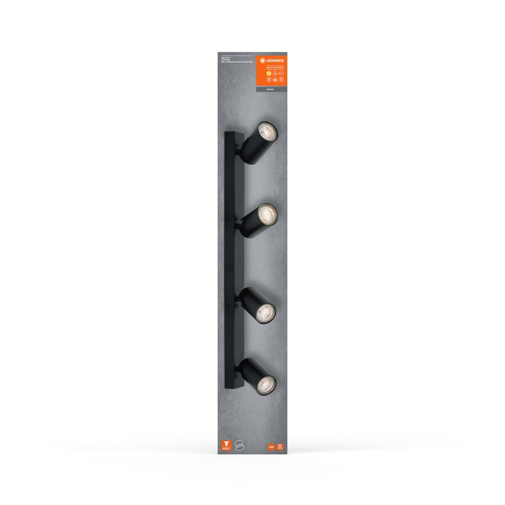 LEDVANCE Led Spot Deckenleuchte Schwarz, 4-flammig