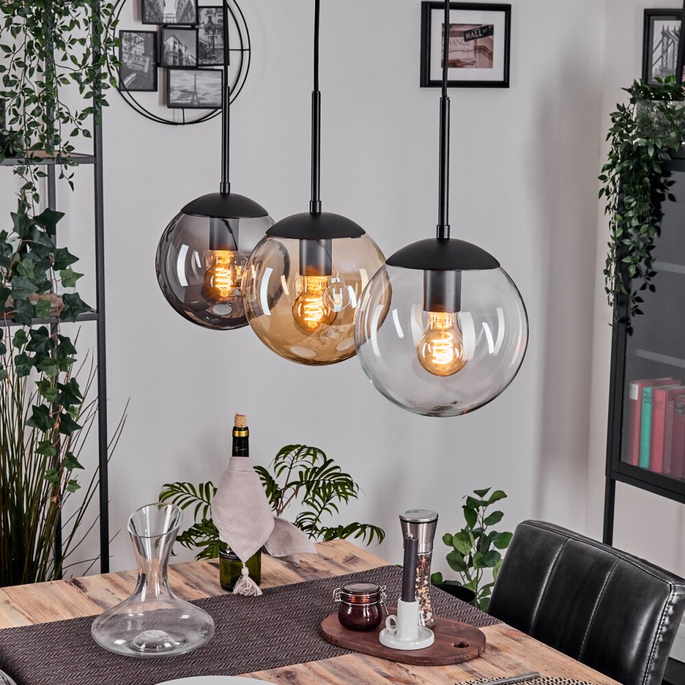 Gastor Hängeleuchte Glas 20 cm Bernsteinfarben, Klar, Rauchfarben, 3-flammig main product photo