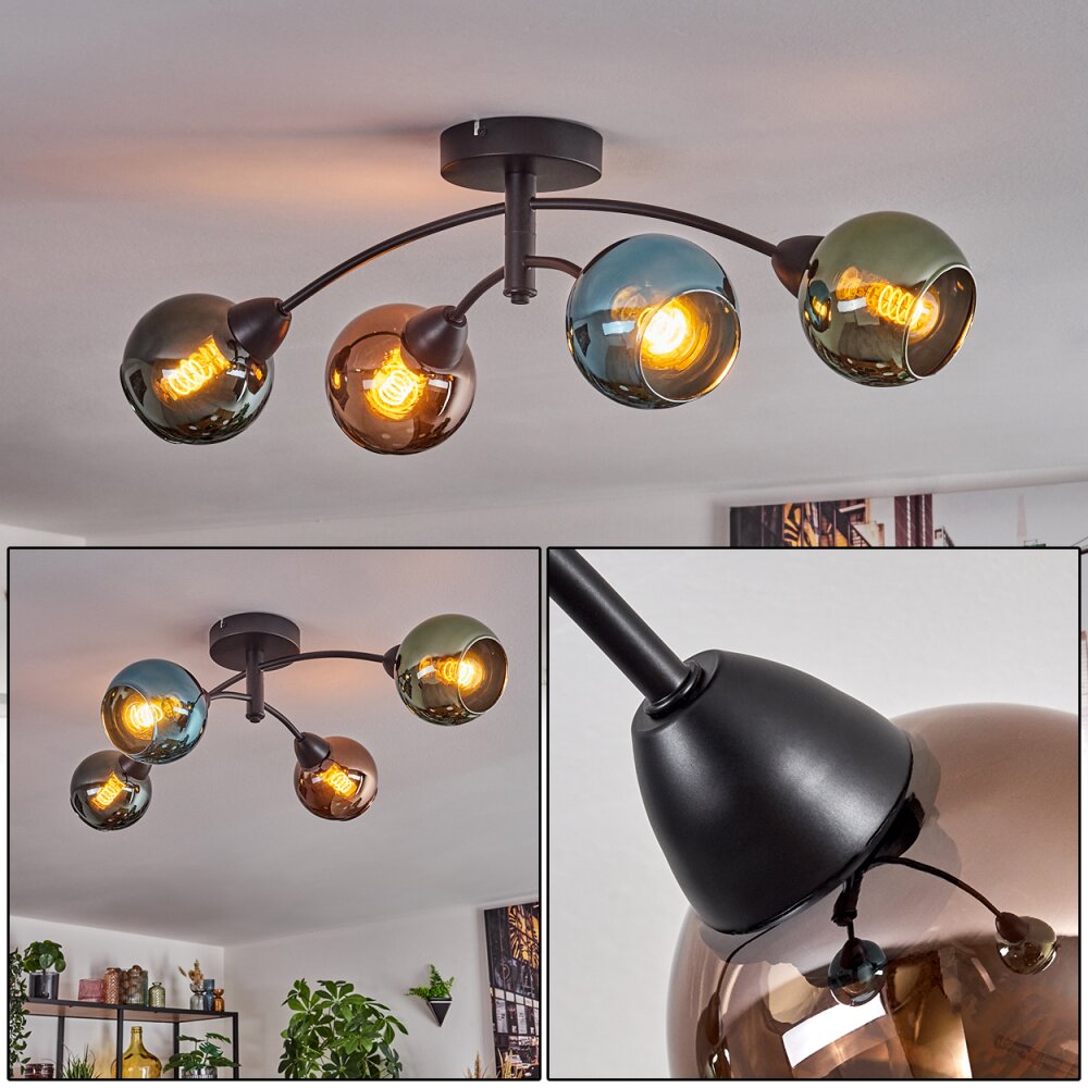 Linneryd Deckenleuchte Schwarz, 4-flammig main product photo