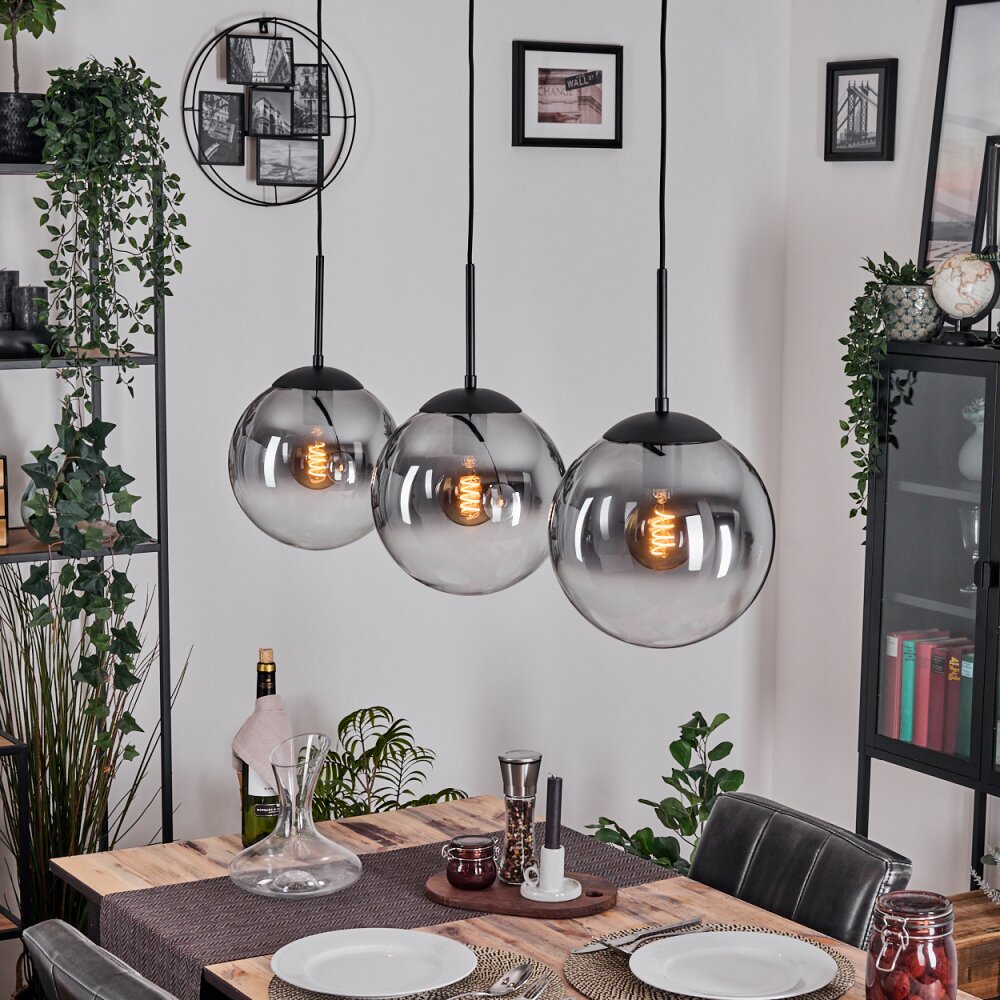 Gastor Hängeleuchte Glas 25 cm Schwarz, 3-flammig main product photo