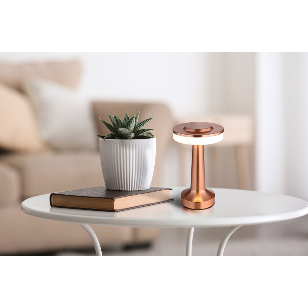 Globo CHLOEY Tischleuchte LED Kupferfarben, Weiß, 1-flammig main product photo