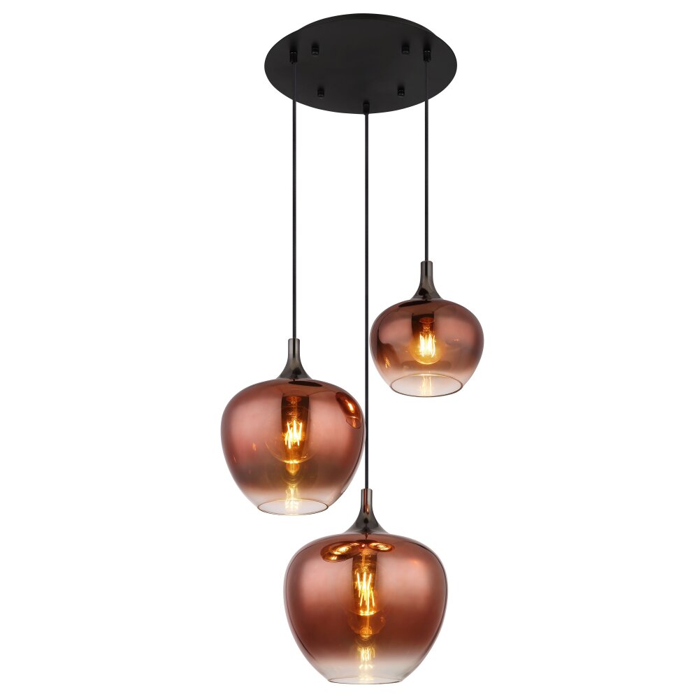 Globo Maxy Hängeleuchte Chrom, Schwarz, 3-flammig main product photo