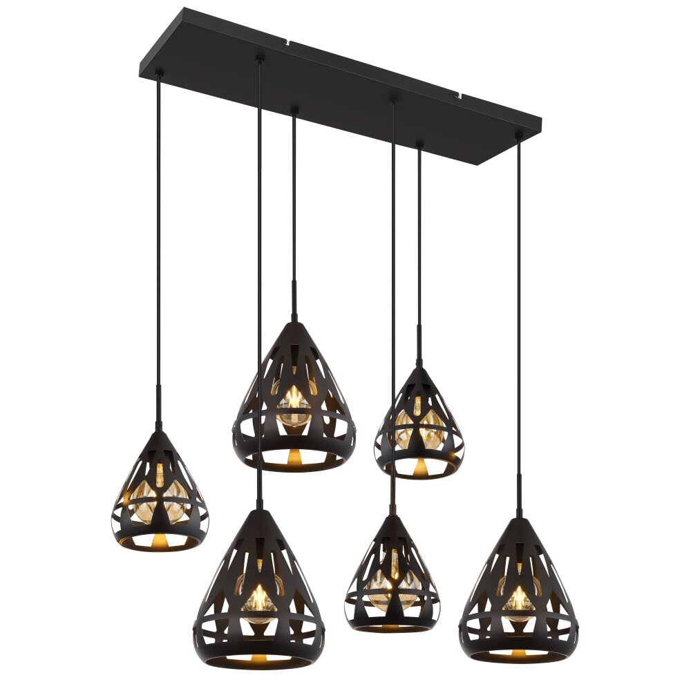 Globo Hassan Hängeleuchte Schwarz, 6-flammig main product photo