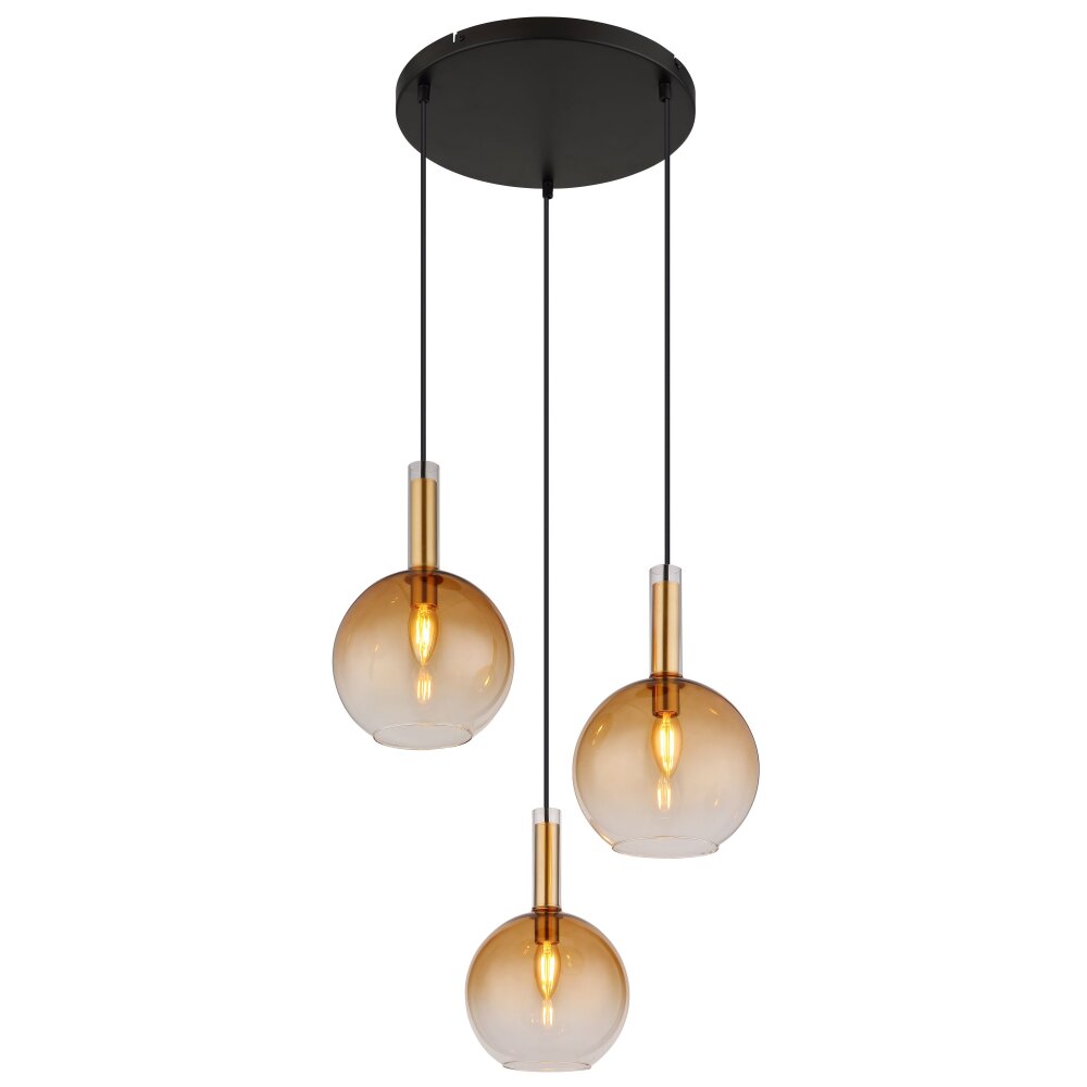 Globo Marinella Hängeleuchte Schwarz, 3-flammig main product photo