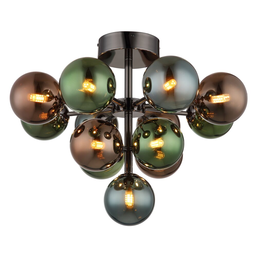 Globo Grappy Deckenleuchte Chrom, Schwarz, 13-flammig main product photo