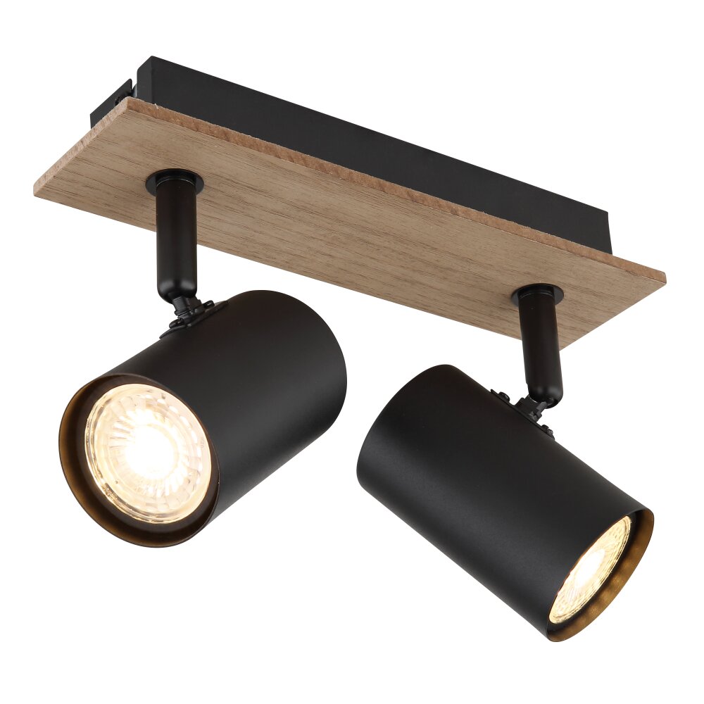 Globo Linca Strahler Naturfarben, Schwarz, 2-flammig main product photo
