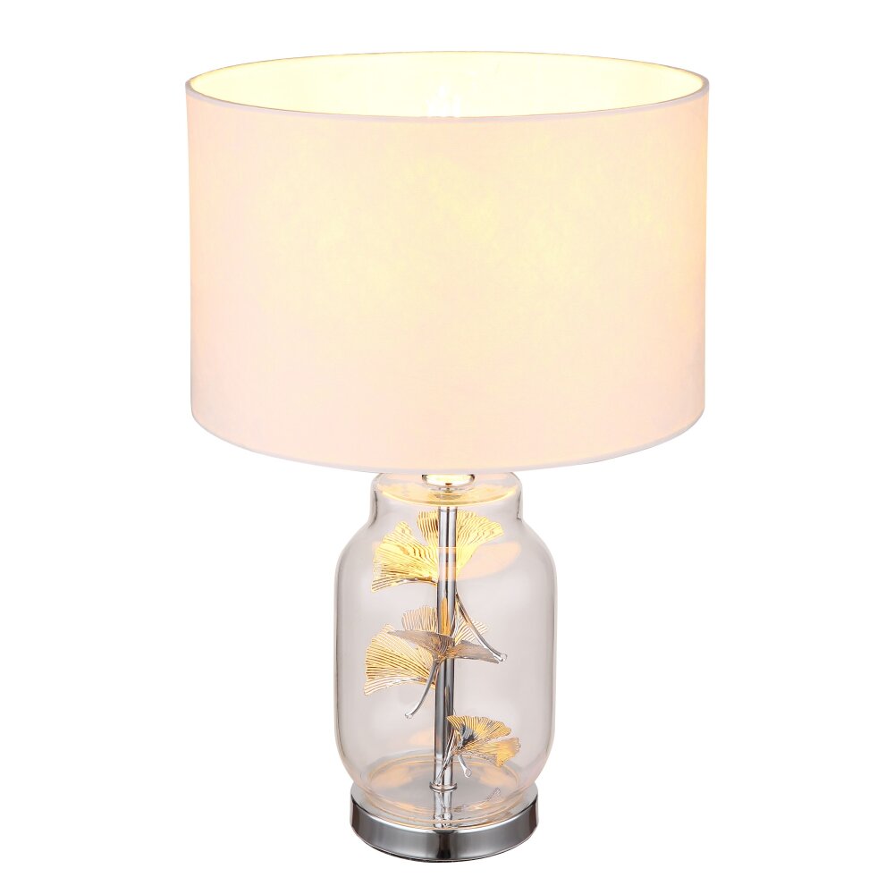 Globo Ginko Tischleuchte Chrom, Transparent, Klar, 1-flammig main product photo